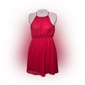 NWOT Soprano hot pink xs women's adjustable neck
knee lenght dress